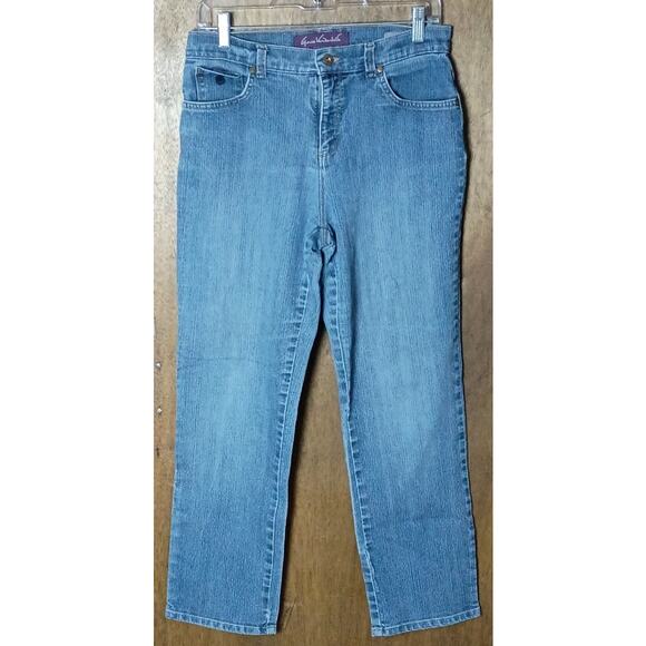 Gloria Vanderbilt Woman 8 Medium Wash "Amanda" Stretch Straight Leg Denim Jeans - Picture 2 of 5